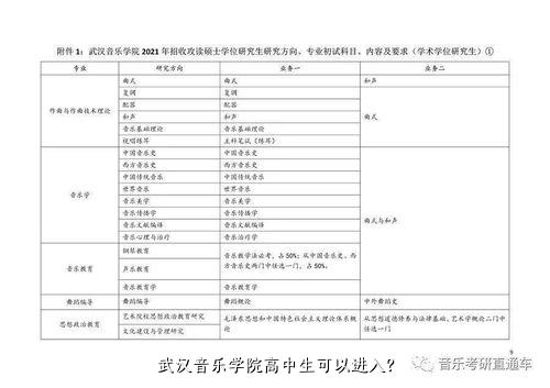 武汉音乐学院高中生可以进入？